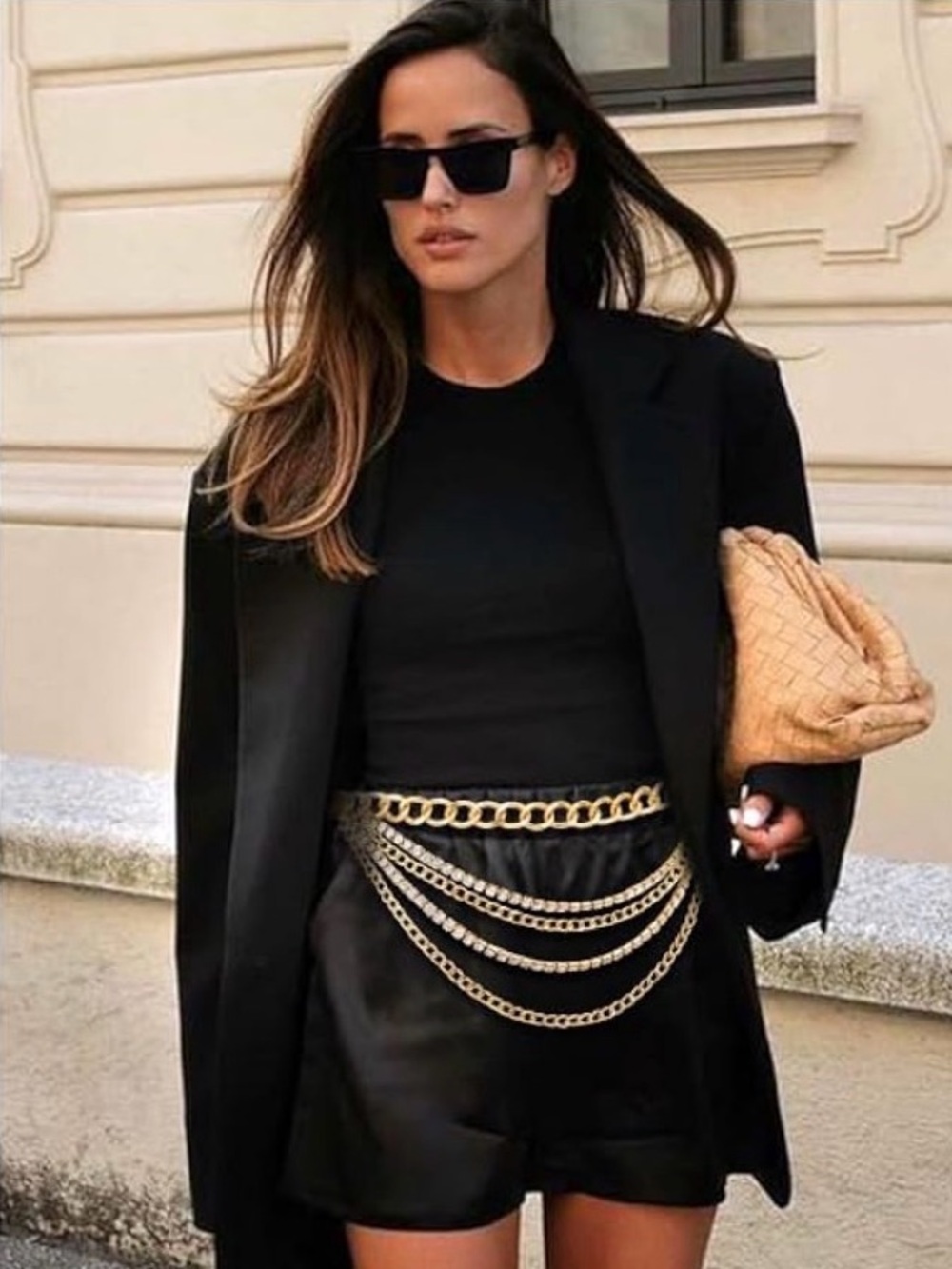Gold Draped Multi-Chain Rhinestone Waist Belt - Picture 5 of 12